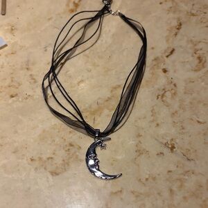 Silver Moon Pendant Necklace New